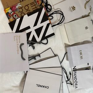 CHANEL Black and White Shopping Bag